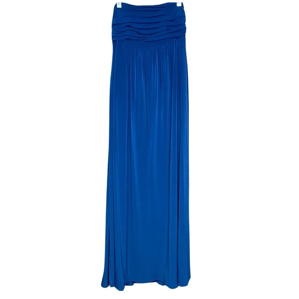 Jessica McClintock bridal dress long prom blue strapless party lined size 6